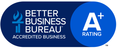 Better Business Bureau Accredited Business, A plus Rating