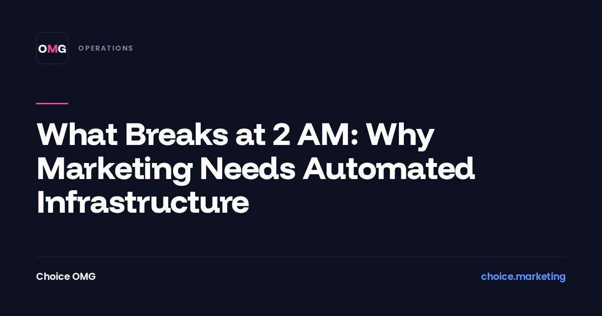 What Breaks at 2 AM: Why Marketing Needs Automated Infrastructure ...